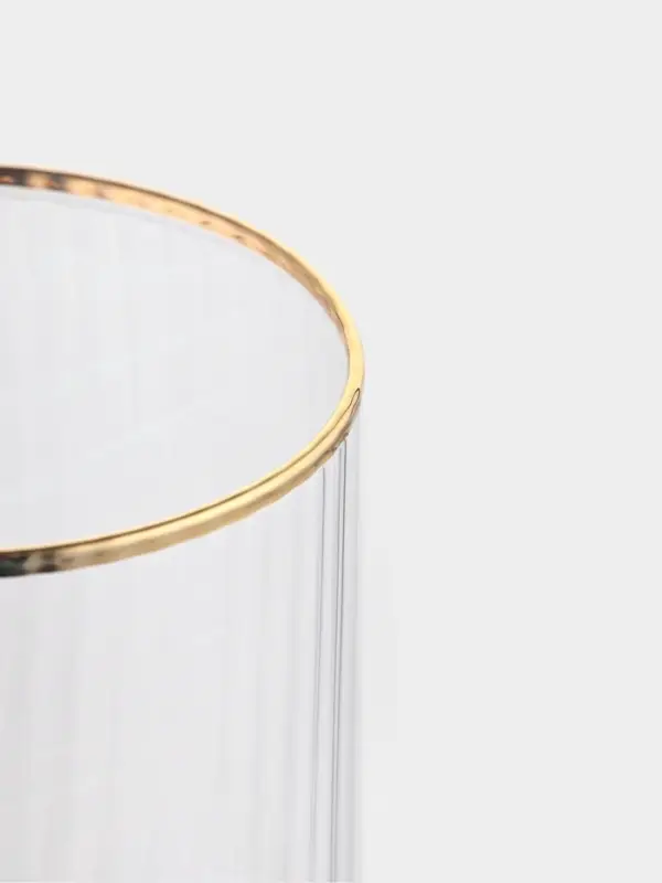 Набор бокалов для пива Magistro &laquo;Руно&raquo;, 390 мл, 6 шт., 17.5&times;7 см, на ножке, стекло, с золотой отводкой, прозрачный