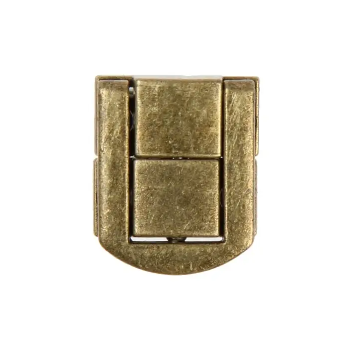 Замок-защелка на ящик ZM01, 2.5×2 см, цвет бронза