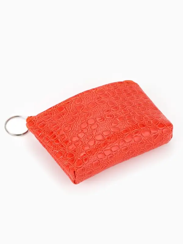 Кошелёк-монетница на молнии, 11.5&times;3&times;9 см, с текстурой, МИКС