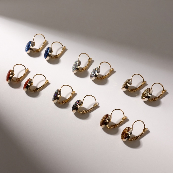 Серьги со стразами «Конфетти» вспышка, цвет МИКС