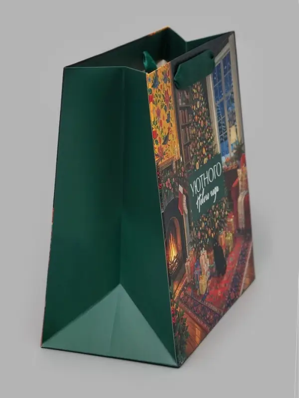 Пакет ламинированный квадратный &laquo;Зимний праздник&raquo;, 22 &times; 22 &times; 11 см