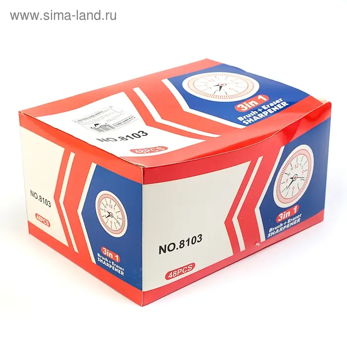 Точилка с контейнером «Часы», с ластиком и щеткой, МИКС Точилка с контейнером «Часы», с ластиком и щеткой, МИКС