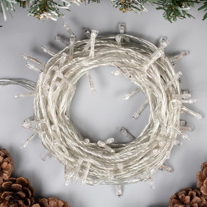 Гирлянда «Нить» 10 м, IP20, прозрачная нить, 100 LED, свечение зелёное, 8 режимов, 220 В Гирлянда «Нить» 10 м, IP20, прозрачная нить, 100 LED, свечение зелёное, 8 режимов, 220 В