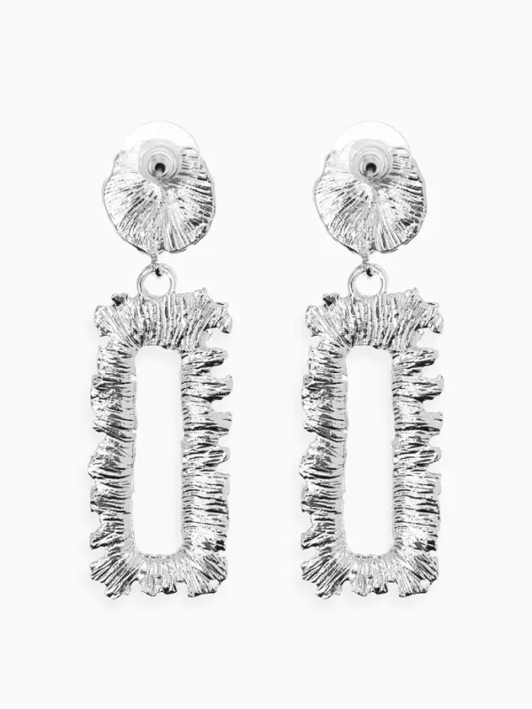 Серьги металл &laquo;Карибы&raquo;, прямоугольные, цвет серебро