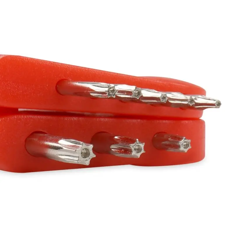 Набор ключей торцевых изогнутых TORX МИНИ с отверстием 8 предметов (T5-T20) AVS TXL-8H