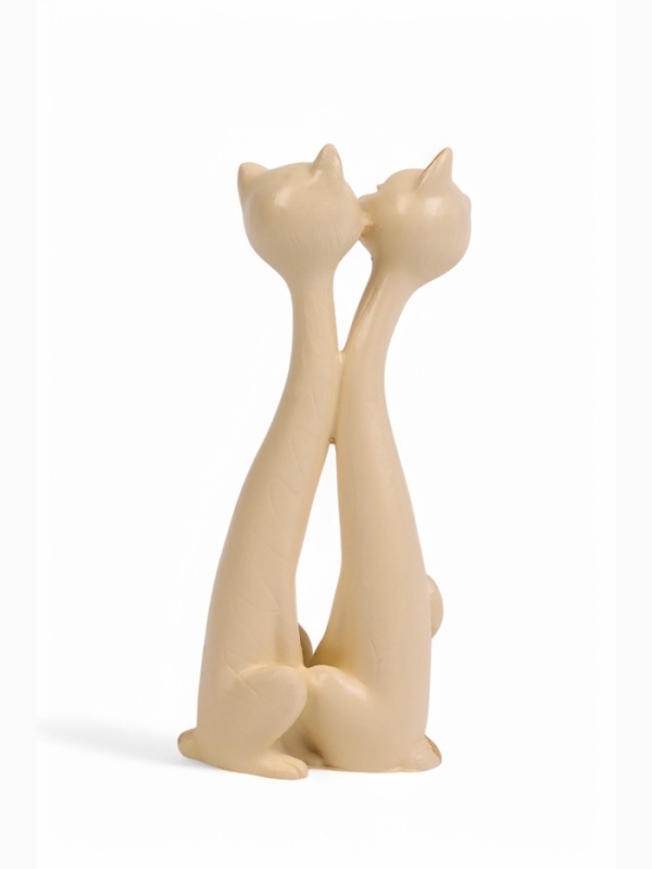 Фигура Фигура "Влюбленные кот и кошечка" 15х4х6см, бежевый с золотом