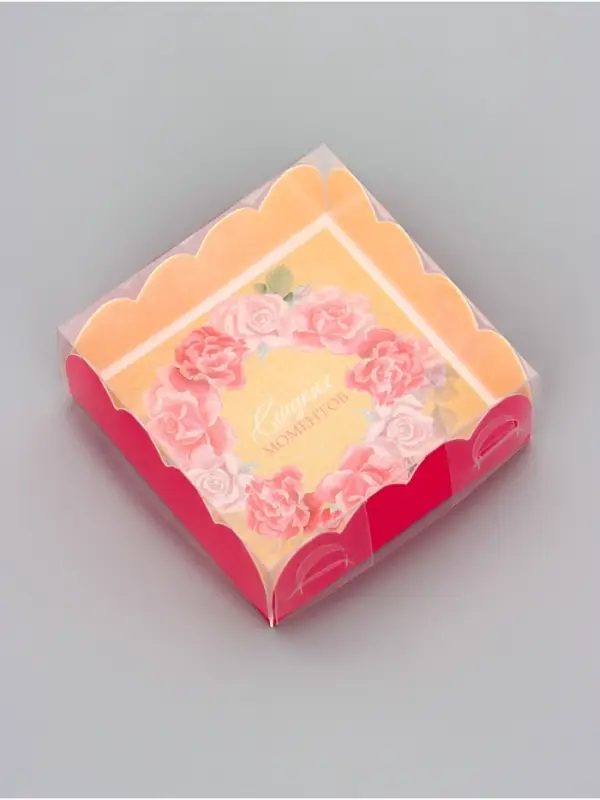 Коробка для печенья, «Сладких моментов», 7×7×3 см Коробка для печенья, «Сладких моментов», 7×7×3 см