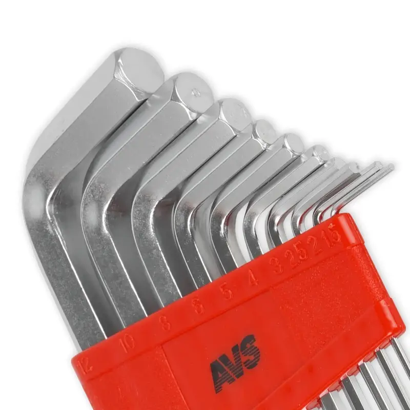 Набор ключей торцевых шестигранных удлиненных 10 предметов (1,5-12мм) AVS HKS-10L