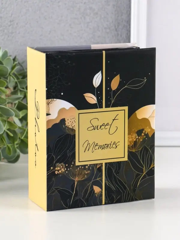 Фотоальбом "Воспоминания" 100ф 10X15см, ПП карм., черные страницы, черные страницы