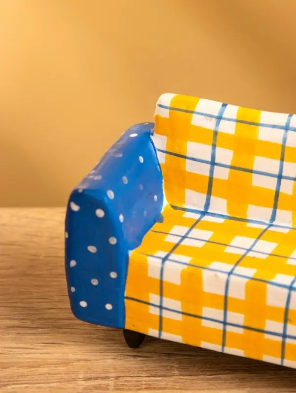 Сувенир дерево "Кресло" цв. жёлто-синий, 10х4х5,5 см