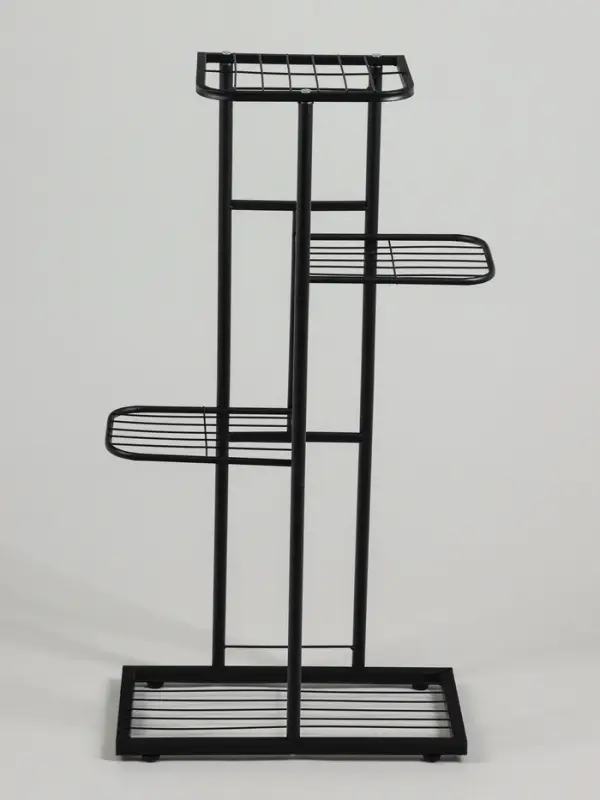 Подставка для цветов Greengo, 4 полки, 43&times;22&times;82 см, напольная, металл, чёрная