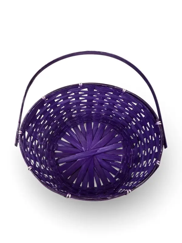 Корзина плетеная 26 х 12 х _ см, ручка складная h=21 см сиреневый (к7707692)