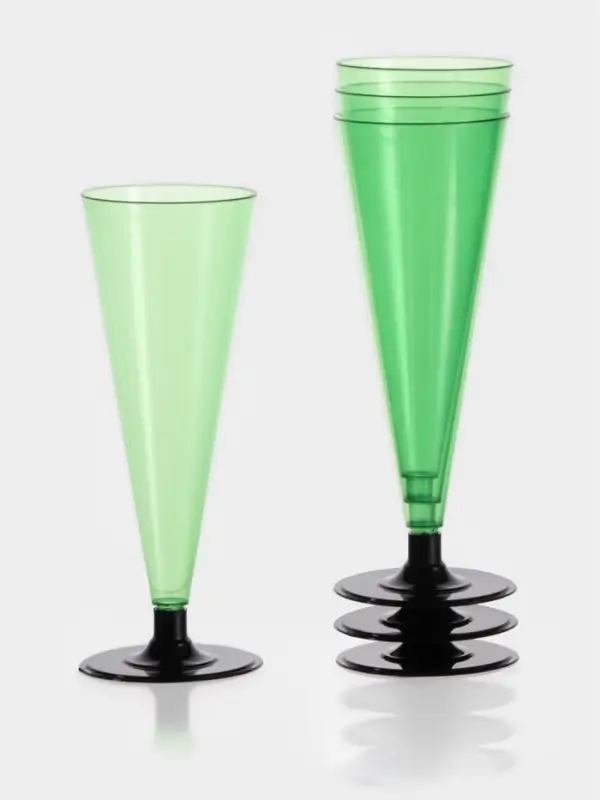 Фужер одноразовый «Конус», 150-180 мл, зелёный