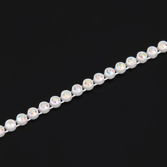 Стразы на нитях, с голографией, 3 мм, 9 ± 1 м, цвет белый Стразы на нитях, с голографией, 3 мм, 9 ± 1 м, цвет белый