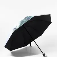 Зонт механический &laquo;Пейзаж&raquo;, эпонж, 4 сложения, 8 спиц, R=48/55 см, d=96 см, МИКС