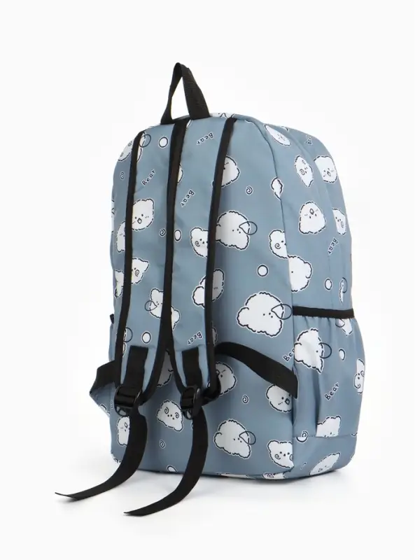 Рюкзак школьный &laquo;Мишки&raquo; для девочки, с пеналом, 3 кармана, 28&times;12&times;43 см, серый