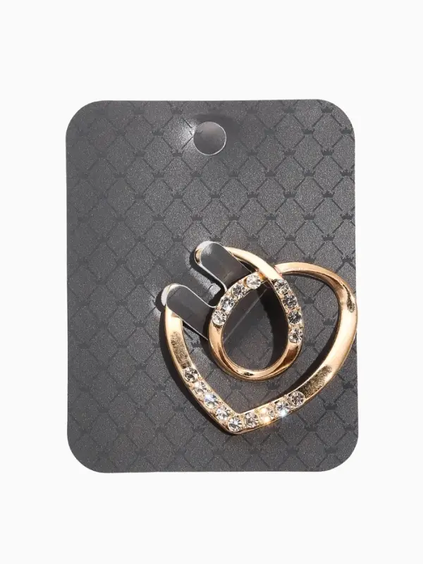 Муфта для платка &laquo;Сердце&raquo;, линейное, белая в золоте