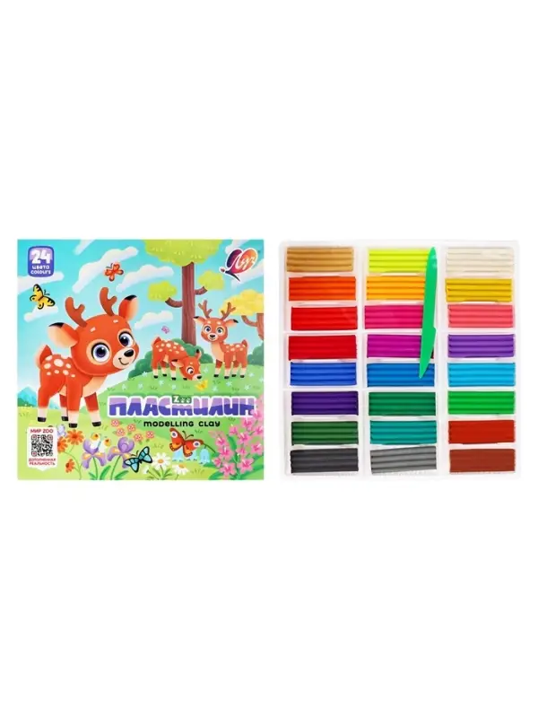 Пластилин &laquo;Луч. ZOO&raquo;, 24 цвета, 360 г