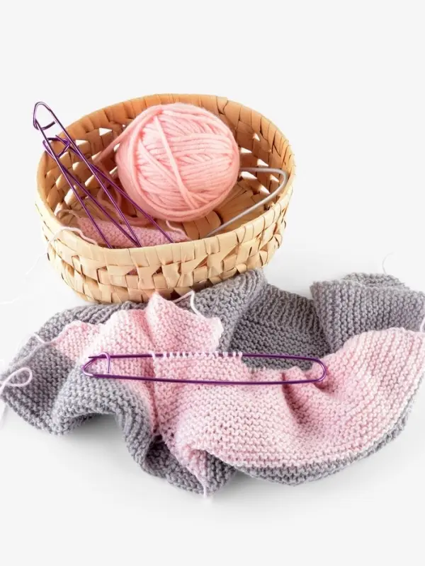 Набор вспомогательных булавок для вязания, 17 см, 3 шт., фиолетовый