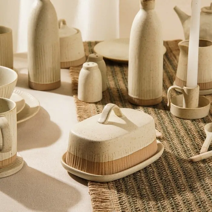 Маслёнка SL Home &laquo;Виенто&raquo;, 18.5&times;13&times;10.5 см, керамика, бежевая