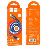 *Кабель U110 USB Micro USB 1.2m 2,4A усиленный HOCO синий