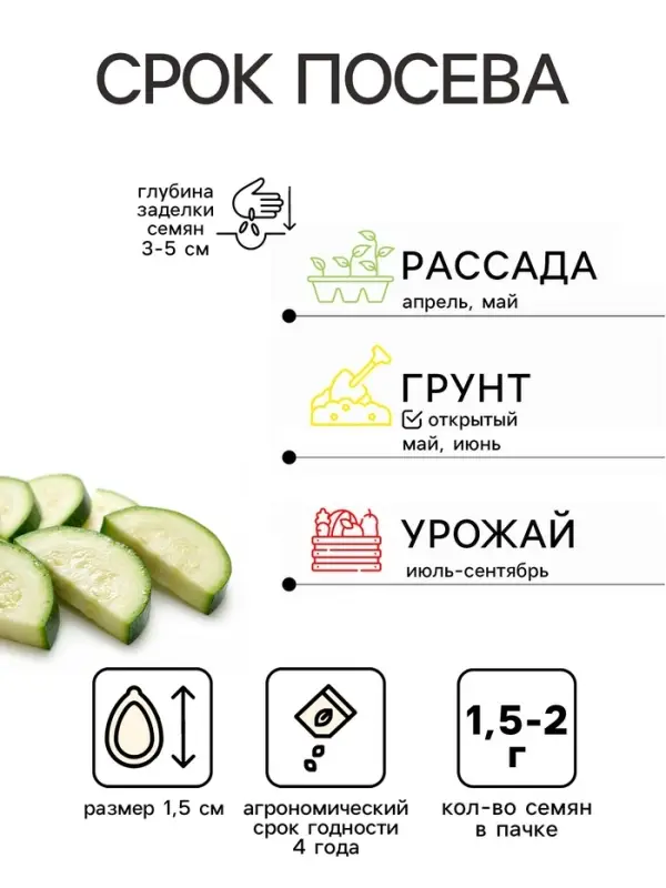 Семена Кабачок цуккини &laquo;Скворушка&raquo;, &laquo;Лидер&raquo;, 1.5-2 г