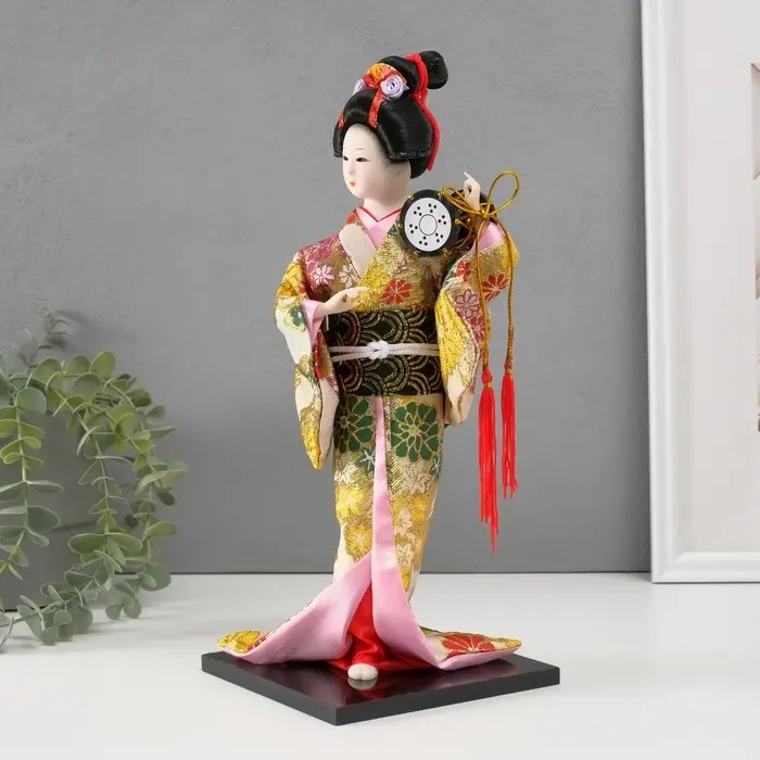 Кукла коллекционная Кукла коллекционная "Гейша в шелковом кимоно с барабаном" 22,5 см