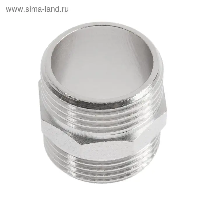 Ниппель CTM, 3/4", наружная резьба, никелированная латунь