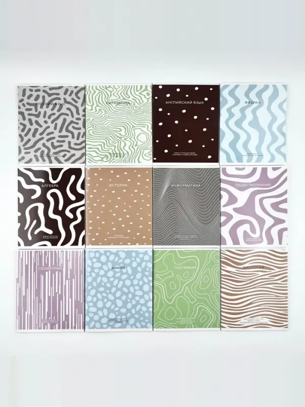 Тетради предметные, 36 л., набор из 12 шт., блок №1 &laquo;Фактуры&raquo;