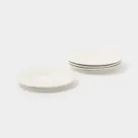 Тарелки десертные Доляна White Label, набор 4 шт., d=15 см, утолщенный край, фарфор, белые