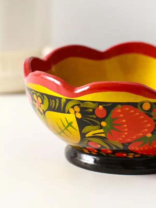 Чашка "Резная" малая, 12*7 см, хохлома