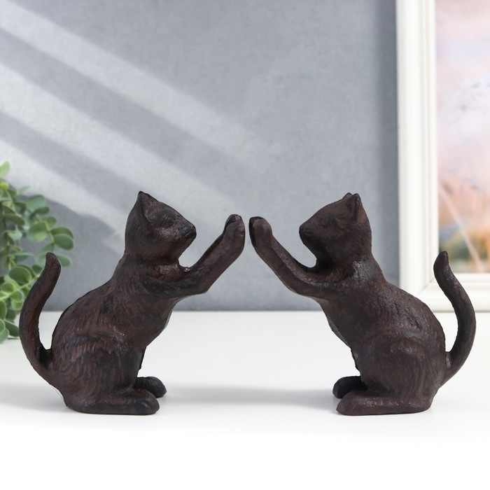 Держатели для книг чугун  Держатели для книг чугун "Котята" набор 2 шт 12х10х5,5 см