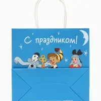 Пакет подарочный &laquo;С праздником&raquo;, Союзмультфильм, 22&times;22&times;11 см