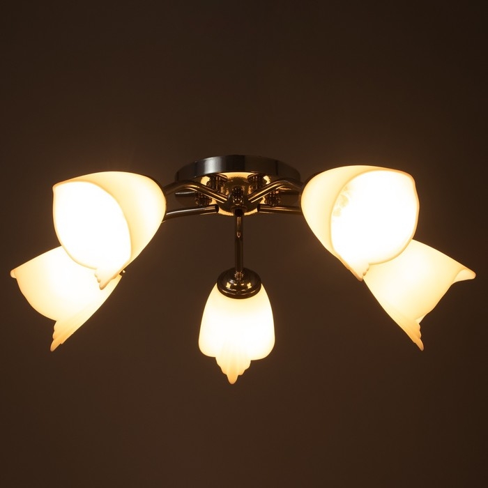 Люстра Оникс 5х15Вт E27 хром 52х52х15см BayerLux Люстра Оникс 5х15Вт E27 хром 52х52х15см BayerLux