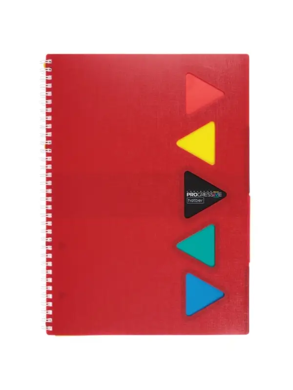 Тетрадь А4 96л кл Тетрадь А4 96л кл "PROGRESSIVE CANVAS Красная",пласт обл,греб,фигур высеч,4цв разд+лин+кар