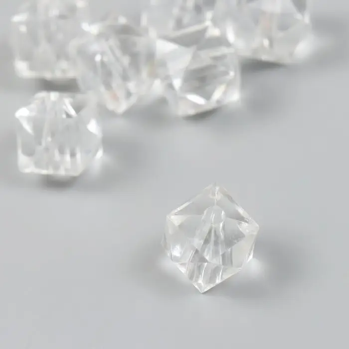 Бусины для творчества пластик "Кристалл квадратный" набор 20 гр 1,6х1,8х1,8 см