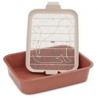 Туалет для кошек &laquo;Мур-мяу&raquo;, 33&times;25&times;7 см, с сеткой, пластик, цвет коралловый