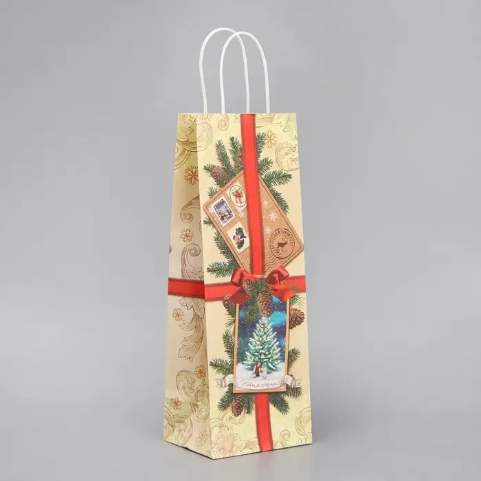 Пакет под бутылку «Почта», 13 x 36 x 10 см Пакет под бутылку «Почта», 13 x 36 x 10 см