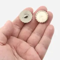 Набор пуговиц на ножке, d=21.5 мм, 5 шт., цвет белый/золотой