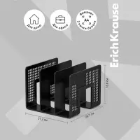 Лоток для бумаг ErichKrause, А4, вертикальный, 3 отделения, чёрный