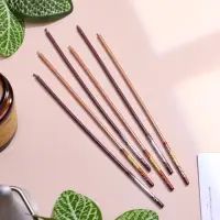 Свечи в торт, 6 штук Happy, 17 см, золотой с металликом