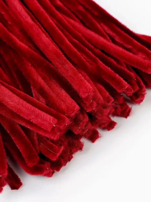 Синельная проволока, набор 100 шт, размер 1 шт 30х0,8 см, цвет бордовый