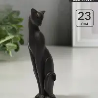 Фигурка гипс &laquo;Кошка Грация&raquo;, чёрная, 6&times;7&times;23 см