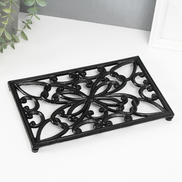 Сувенир чугун подставка Сувенир чугун подставка"Узор. Крылья бабочки" 13,5х25,5х1,5 см