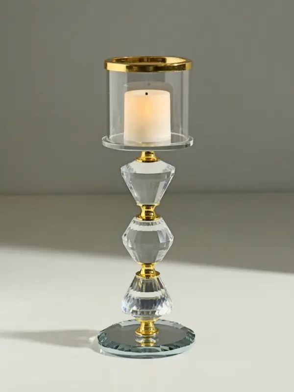 Стеклянный подсвечник на 1 свечу &laquo;Хрустальное небо&raquo;, 22.2&times;7.8&times;7.8 см