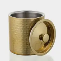 Ведро для льда с крышкой &laquo;Золото&raquo;, 14.5&times;14.5&times;18 см, нержавеющая сталь