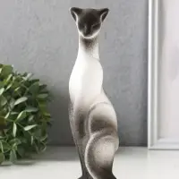 Фигура керамика &laquo;Кошка Багира&raquo;, 21 см, белый с чёрным