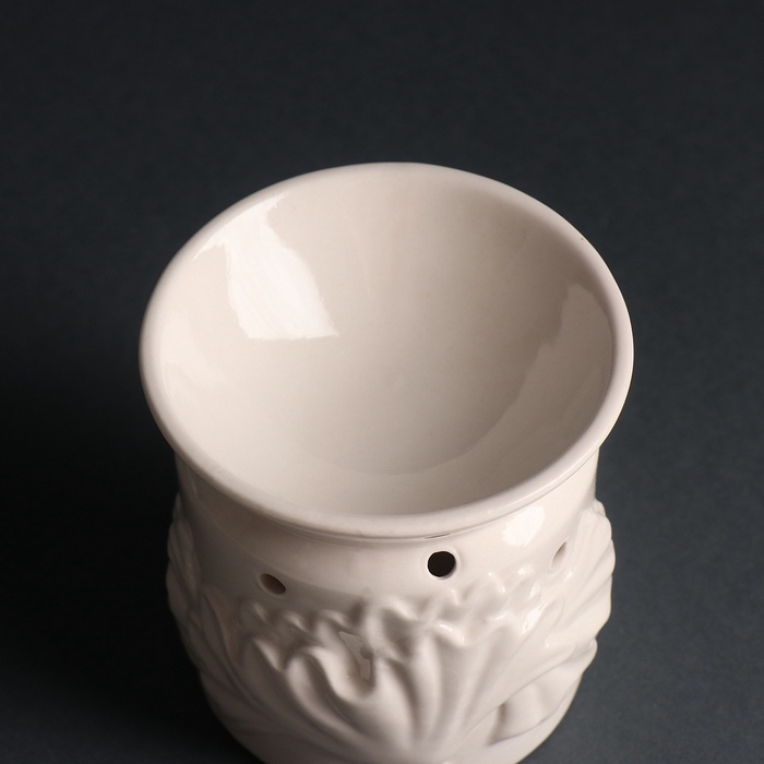 Аромалампа керамика Аромалампа керамика "Листва" белый 9х9х9,4 см