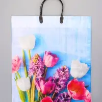 Пакет &laquo;Цветочный уют&raquo;, полиэтиленовый с пластиковой ручкой, 38&times;45 + 3 см, 90 мкм