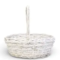 Набор корзин 3 шт ИВА 40x40x17 35х35x13 30х30x11 см ПЛЕТ ручка h=20/18/16 см бел